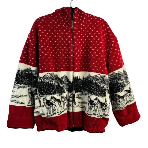 Vintage Jackets & Coats Vtg Denali Mens L Reversible Fleece Hooded